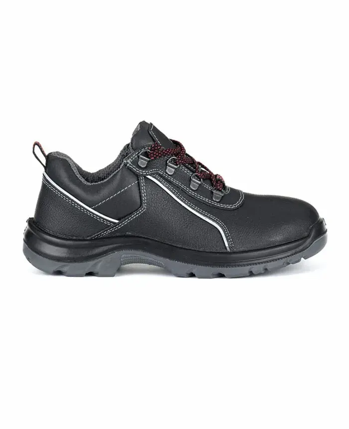 Pantofi de protecție cu bombeu metalic și lamelă antiperforație metalică, din piele naturală, Ardon ARLOW S3, SR FO, culoarea negru