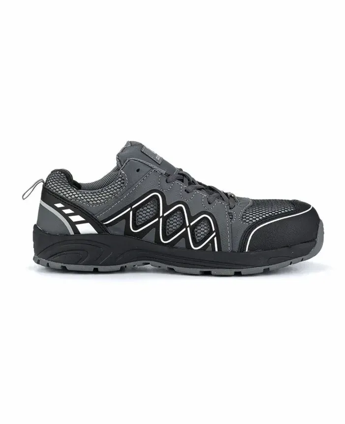 Pantofi de protecție cu bombeu compozit și lamelă antiperforație, din PU și material textil, Ardon VISPER, S1P/S1PS FO SR, culoarea gri