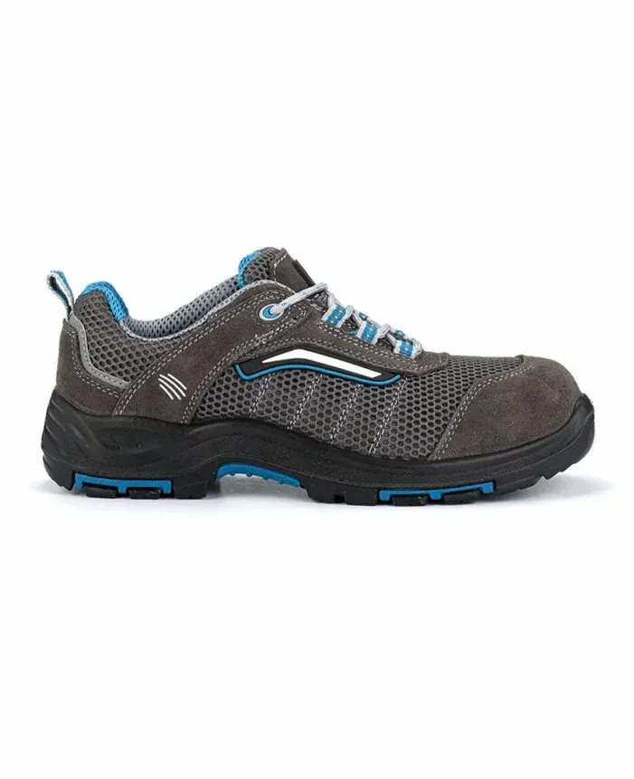Pantofi de protecție cu bombeu compozit și inserție antiperforație din Kevlar, din piele velur și material textil, Ardon RASPER BLUE S1P, HRO SRC
