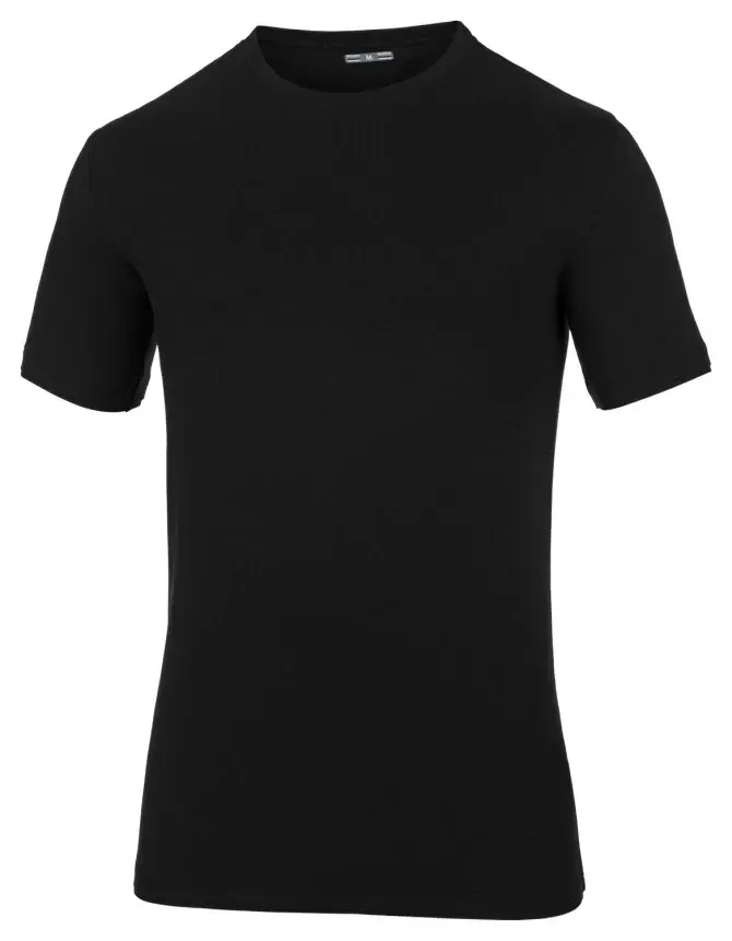 Tricou simplu cu maneca scurta Trendy, din bumbac și elastan, Ardon, culoarea negru