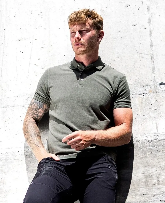 Tricou polo cu maneca scurta ZIDYN - kaki