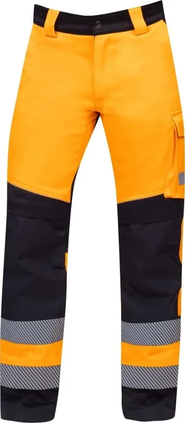 Pantaloni reflectorizanti de lucru in talie SIGNAL+ - portocaliu/negru