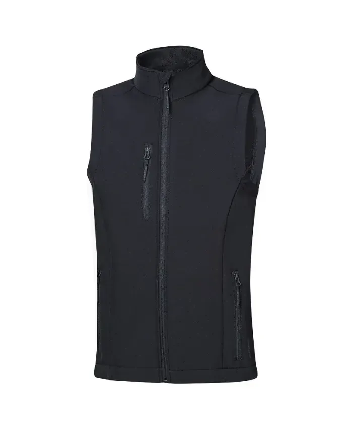Vestă de lucru softshell, din elastan și poliester, Ardon SIMHIT, culoarea negru