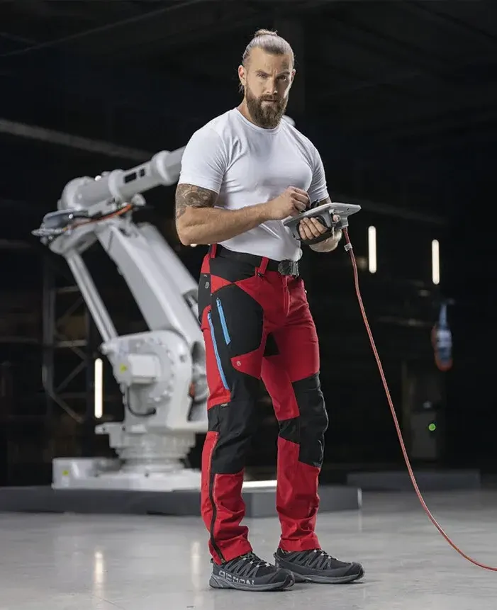 Pantaloni, din bumbac și poliester, 250 g/mp, cu elemente reflectorizante, Ardon ULTRITE, culoarea roșu