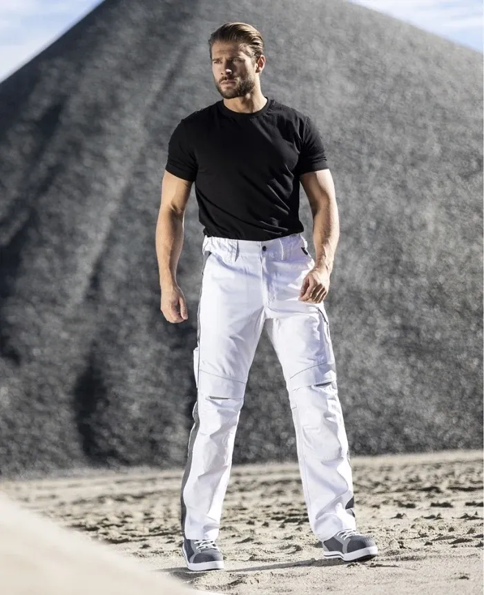 Pantaloni de lucru Ardon URBAN+ în talie, albi, 270 g/m²