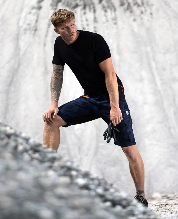 PANTALONI SCURTI CREATRON CAMO ALBASTRU-46 - imagine 1
