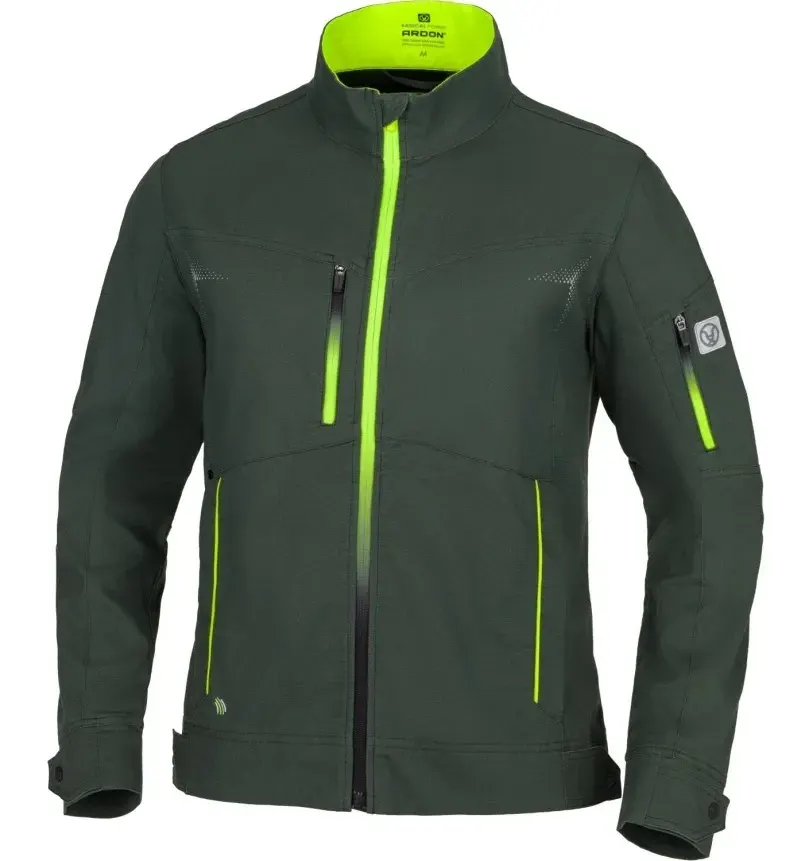 Geacă de lucru Creatron, din bumbac și elastan, Ardon, culoarea verde