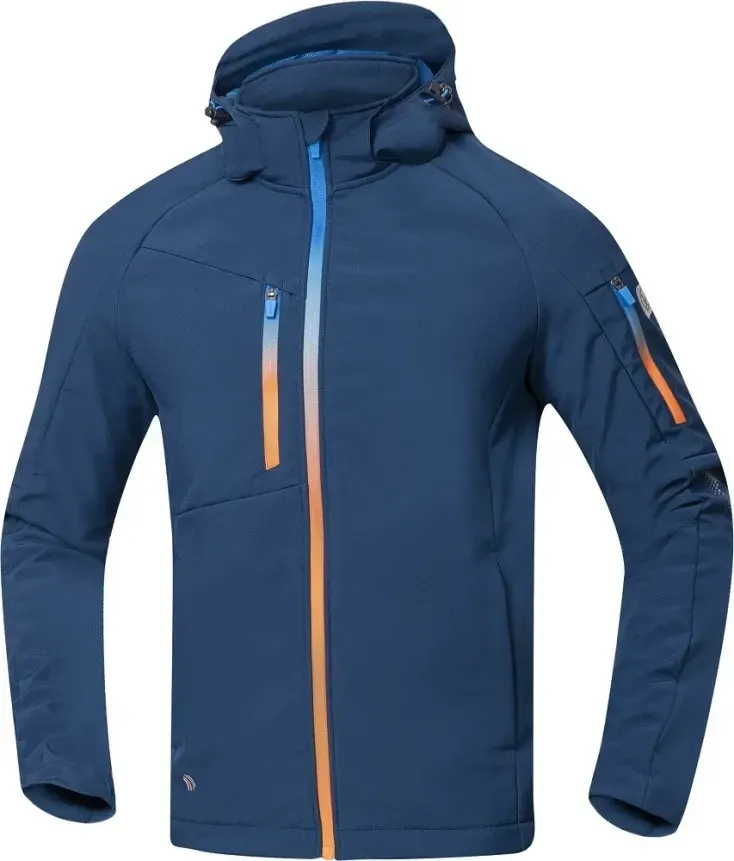 Geacă softshell, neon, din elastan și poliester, cu elemente reflectorizante, Ardon CREATRON, culoarea albastru