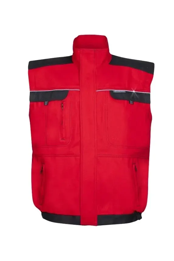 Vestă de lucru COOL, din bumbac, cu elemente reflectorizante, Ardon TREND, culoarea rosu