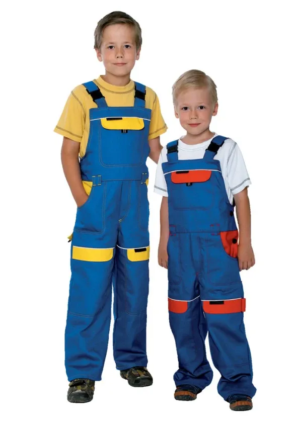 Pantaloni cu pieptar pentru copii COOL TREND - albastru/rosu