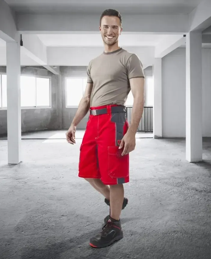 Pantaloni scurti de lucru VISION, din bumbac și poliester, Ardon VISION, culoarea rosu