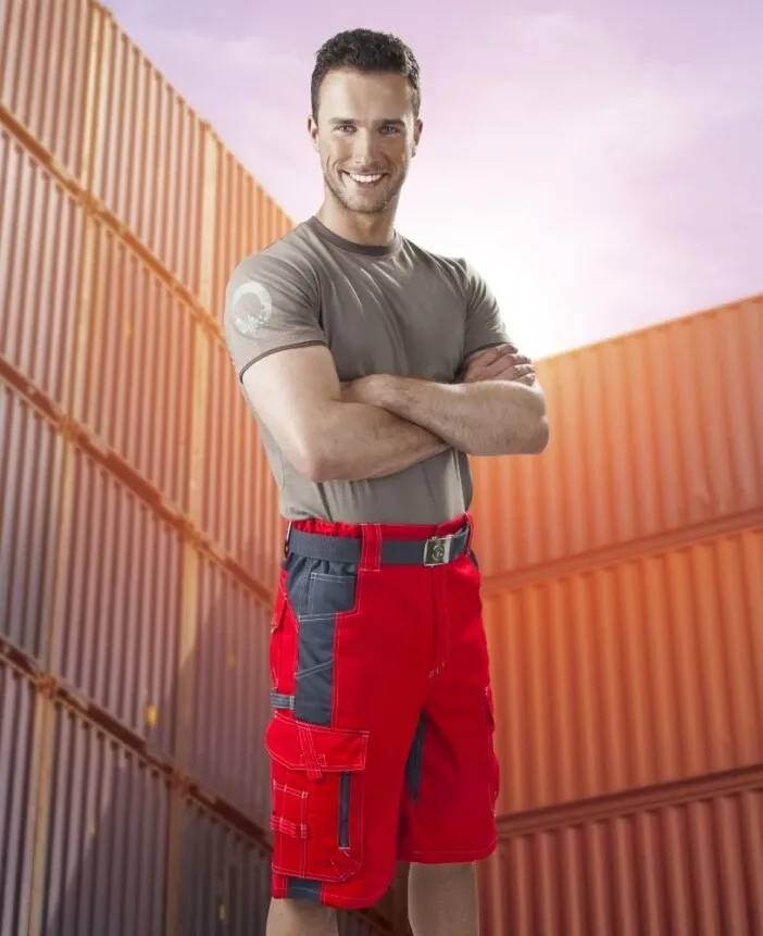 Pantaloni scurti de lucru VISION - rosu/gri