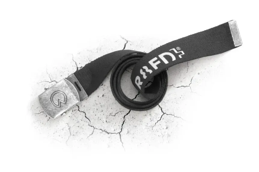 Curea textila cu catarama metalica, din poliester, Ardon R8ED, culoarea negru