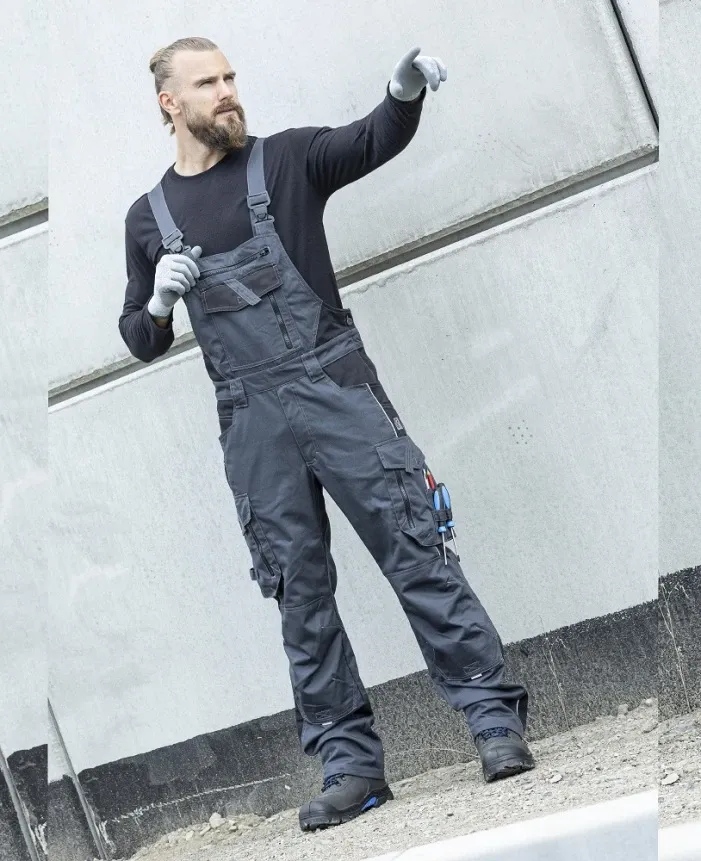 Pantaloni de lucru de iarna cu pieptar VISION - gri inchis