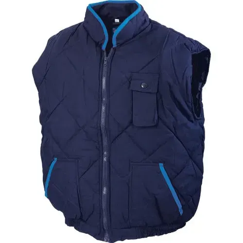 Vestă vatuita protectie riscuri minime iarna Hima, din bumbac și poliester, cu elemente reflectorizante, căptușit, Renania, culoarea bleumarin