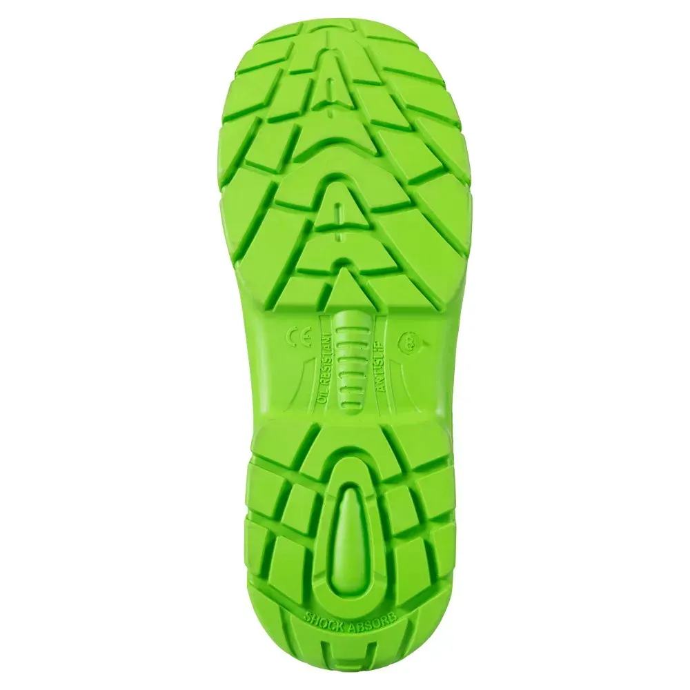 Pantofi de protecție cu bombeu metalic, lamelă metalică, închidere snur, din piele, Renania S1P, ESD SR, culoarea verde