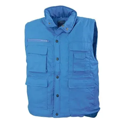 Vestă vatuita protectie riscuri minime iarna Triton Blue, din bumbac și poliester, Renania, culoarea albastru