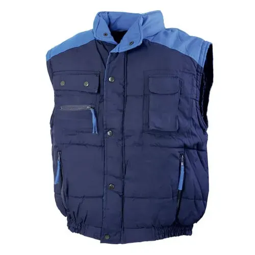 Vestă vatuita protectie riscuri minime iarna Major, din bumbac și poliester, Renania, culoarea bleumarin