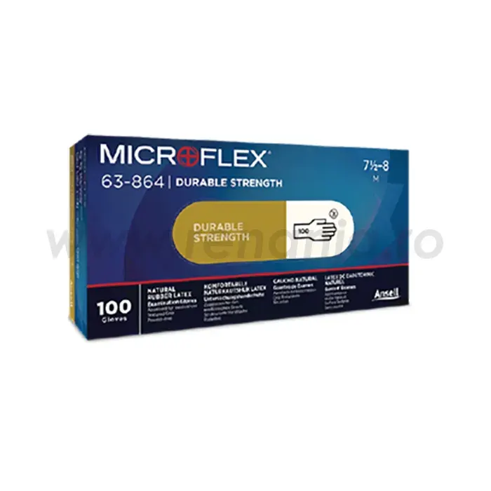 Mănuși de protecție impregnate în latex, Ansell Microflex, culoarea alb