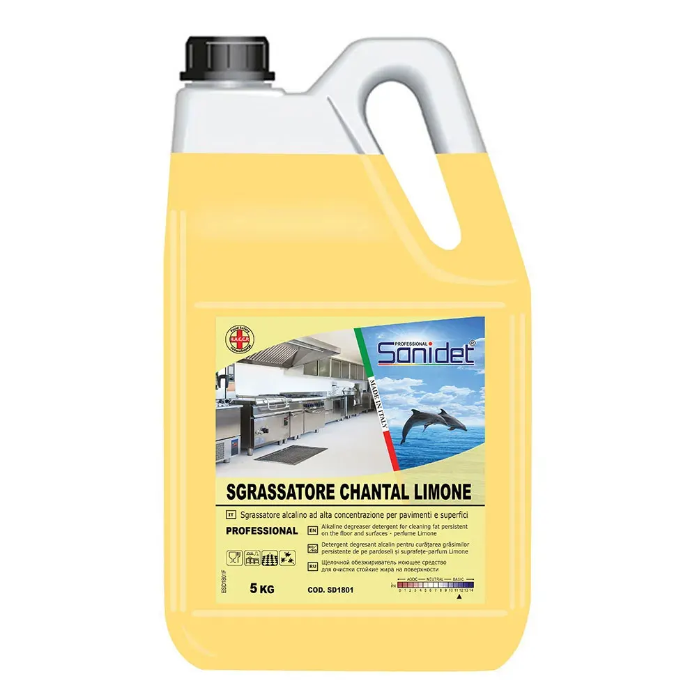 Articol de curățenie Renania Detergent profesional degresant alcalin Sgrassatore Limone Sanidet
