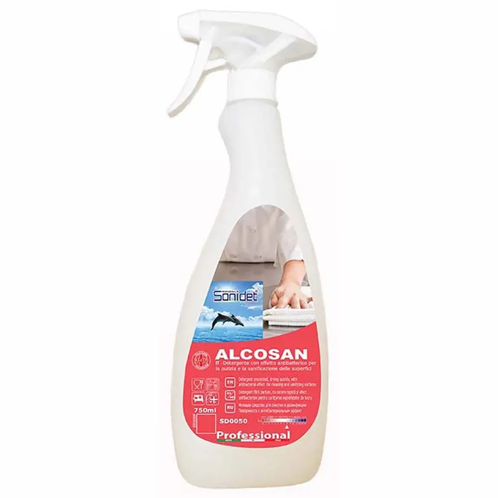 Solutie cu uscare rapida pt spalarea si igienizarea fara clatire ALCOSAN, Art. 2F46 - imagine 2