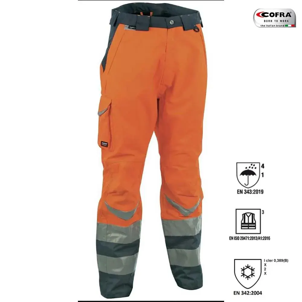 Pantaloni de protectie standard inalta vizibilitate Safe, din bumbac, Renania, culoarea portocaliu