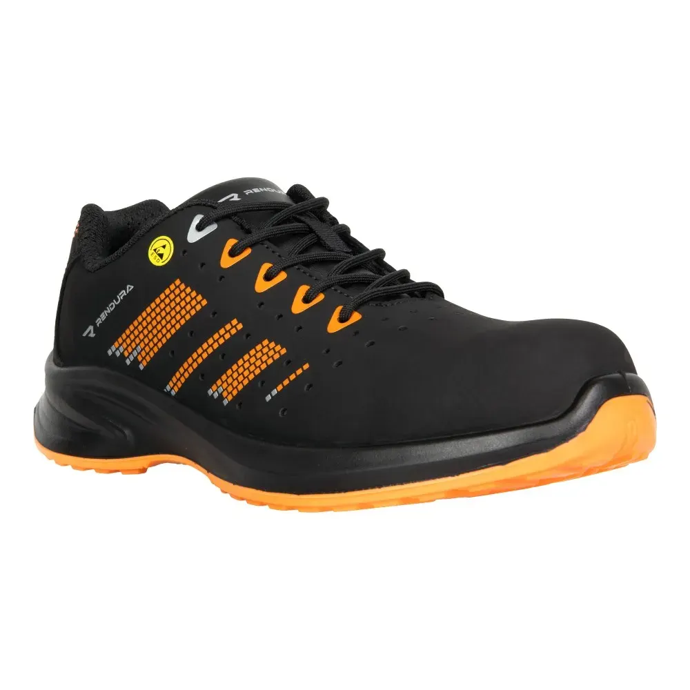 Pantofi de protecție cu bombeu compozit și lamelă, Renania PHANTOM, ESD FO S1PS SR, culoarea negru