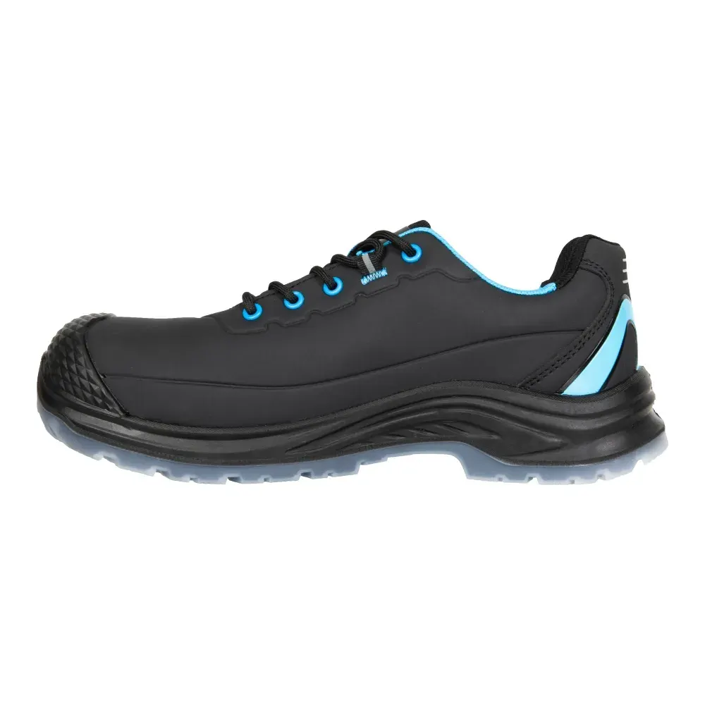 Pantofi de protecție cu bombeu compozit și lamelă, din microfibră, Renania DARKLIGHT SC, ESD FO S3S SR, culoarea negru