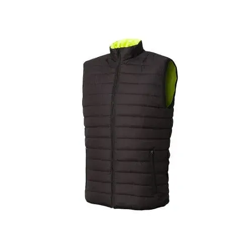 Vestă reflectorizanta vatuita protectie riscuri minime iarna Reverso, din poliester, Renania, culoarea negru