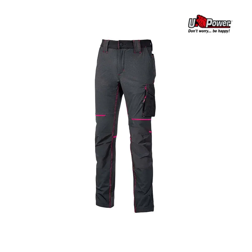 Mănuși de protecție pentru riscuri minime din elastan, rezistente la apă, impact și abraziune, U-Power Pantaloni standard World, culoarea gri