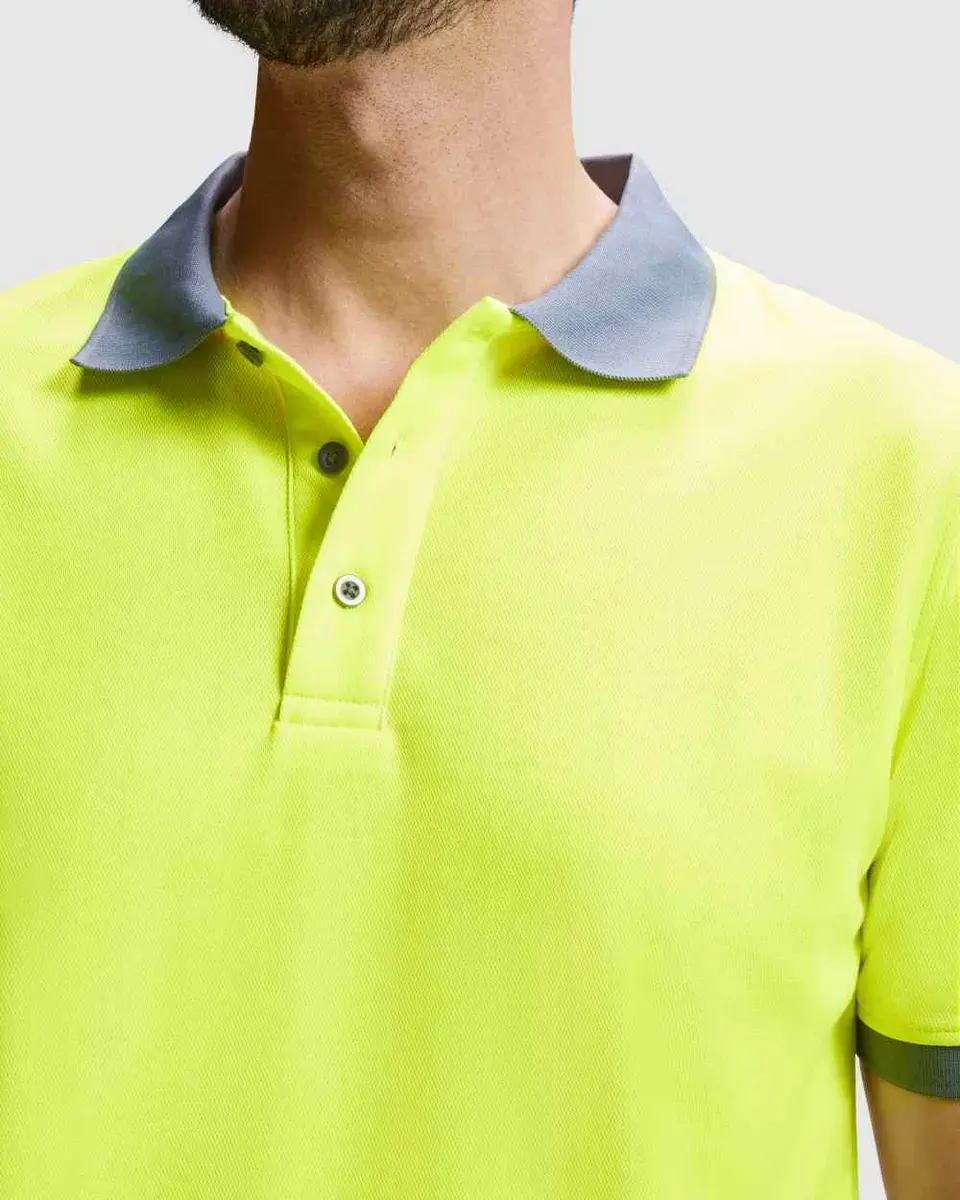 Tricou POLO PROTECTIE INALTA VIZIBILITATE, din bumbac și poliester, cu elemente reflectorizante, Renania ATRIO, culoarea galben