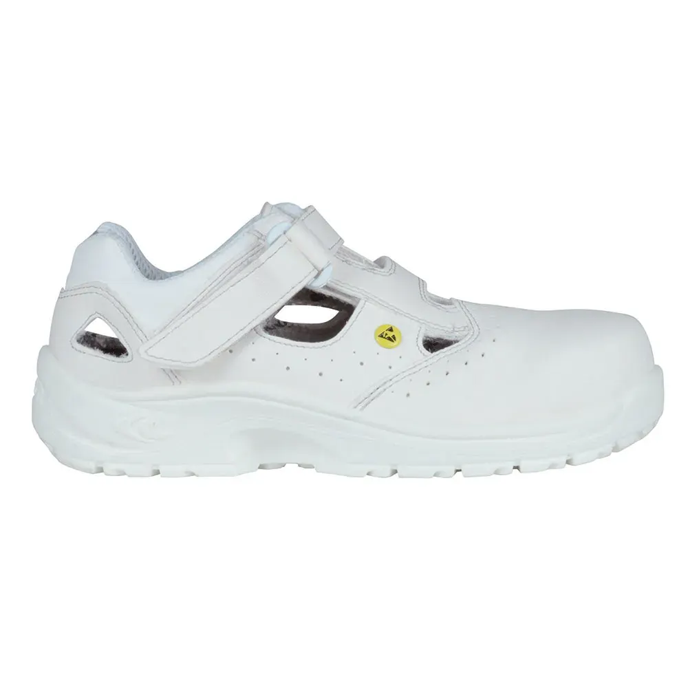 Pantofi de protecție cu bombeu nemetalic, din microfibră, Cofra Servius, ESD FO S1 SRC, culoarea alb