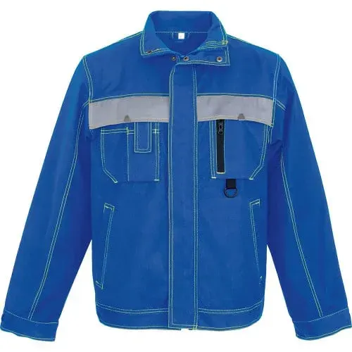 Jachetă de protectie riscuri minime Solomon, din bumbac, 245g/mp, cu elemente reflectorizante, Renania, culoarea albastru