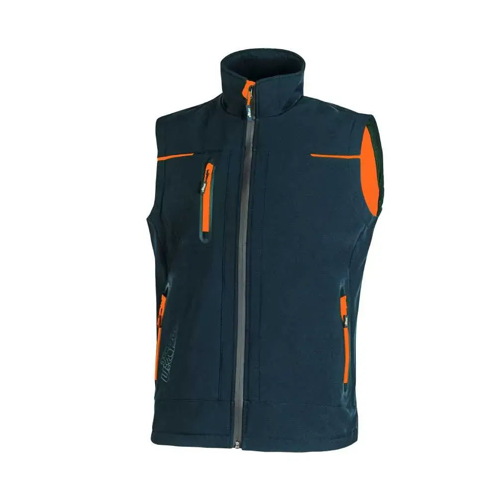 Vestă lucru SOFTSHELL, din poliester și spandex, Renania UNIVERSE, culoarea bleumarin