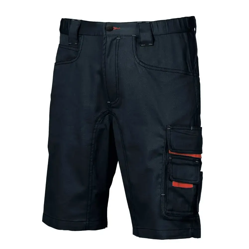 Pantaloni SCURTI DE LUCRU, din bumbac și poliester, U-POWER PARTY, culoarea bleumarin