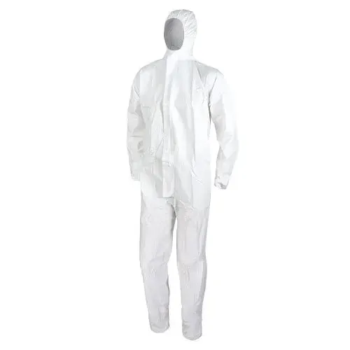 Combinezon protectie chimica 1.8 Plus, din polietilena și polipropilena, Renania PURA, culoarea alb
