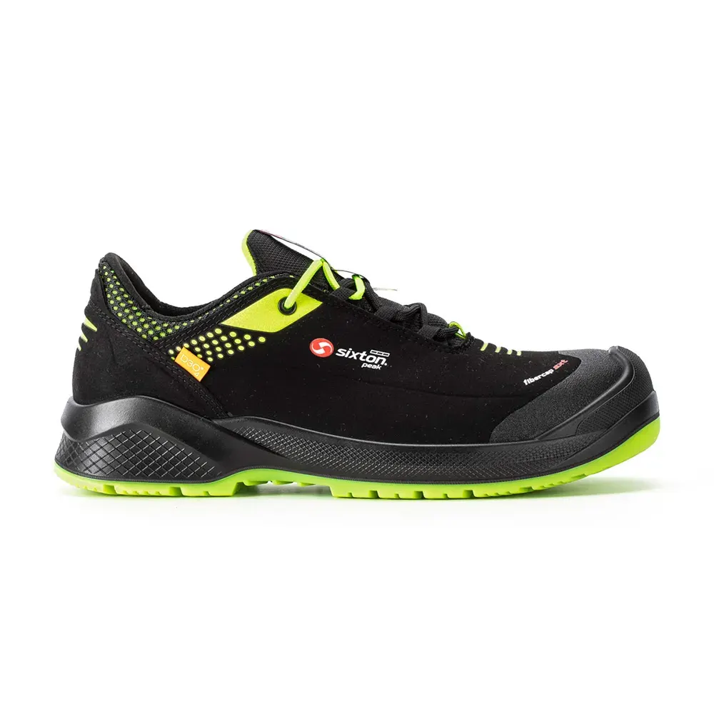Pantofi de protecție cu bombeu compozit și lamelă, din microfibră, Sixton Forza, CI ESD S3 SRC, culoarea negru
