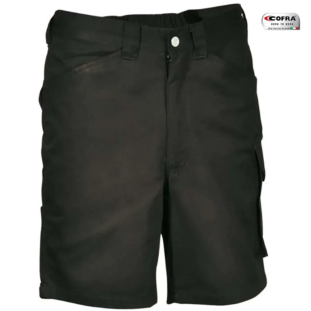 Pantaloni scurti de protectie riscuri minime Bissau, din bumbac și poliester, 245g/mp, căptușit, Cofra, culoarea verde
