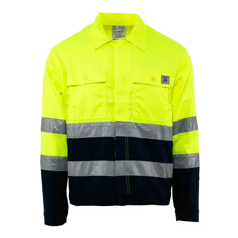 Jachetă protectie inalta vizibilitate Bicolor, din bumbac și poliester, cu elemente reflectorizante, Renania, culoarea galben