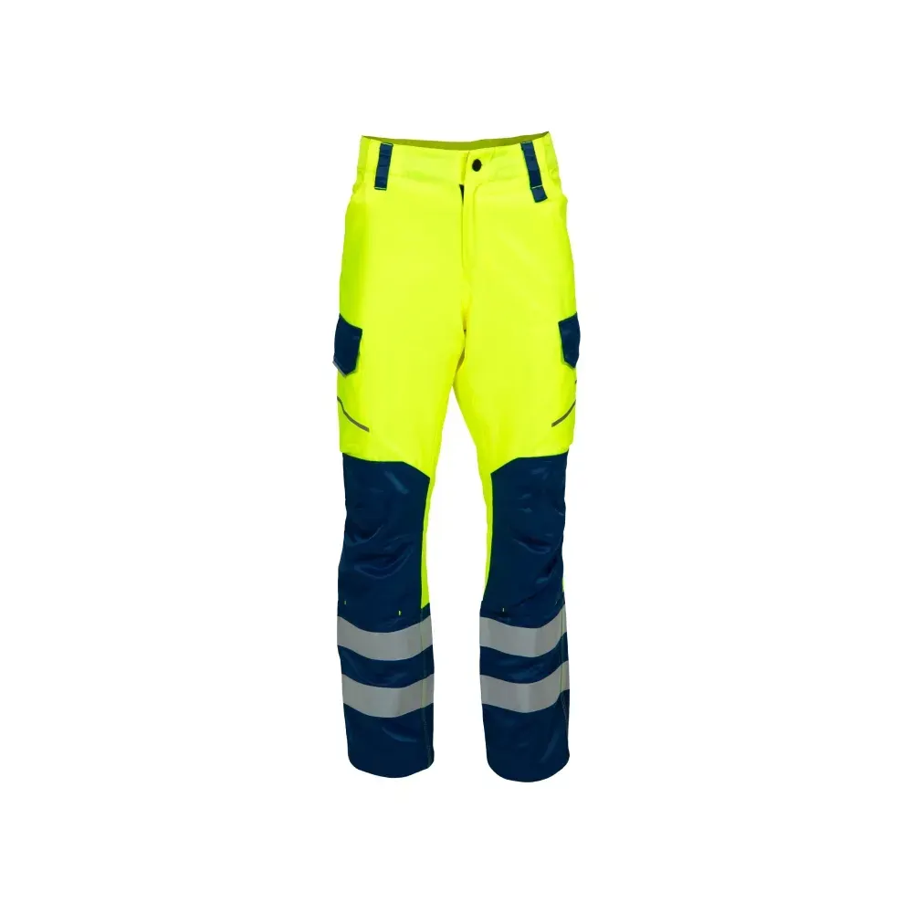 Pantaloni de lucru talie Rendura HiLite Hi-Viz, din bumbac și poliester, cu elemente reflectorizante, Renania, culoarea galben
