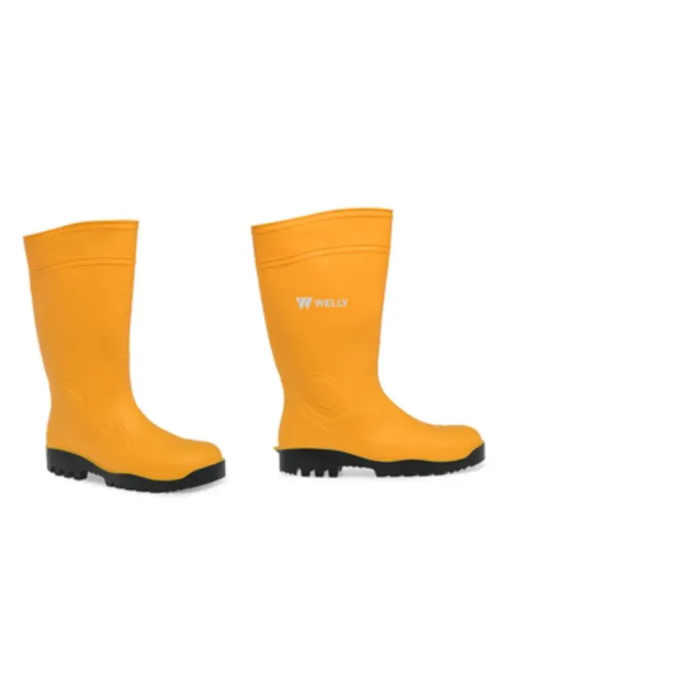 Cizme de protecție cu bombeu metalic și lamelă metalică, Renania W SAFETY, S5, FO SRC, culoarea galben