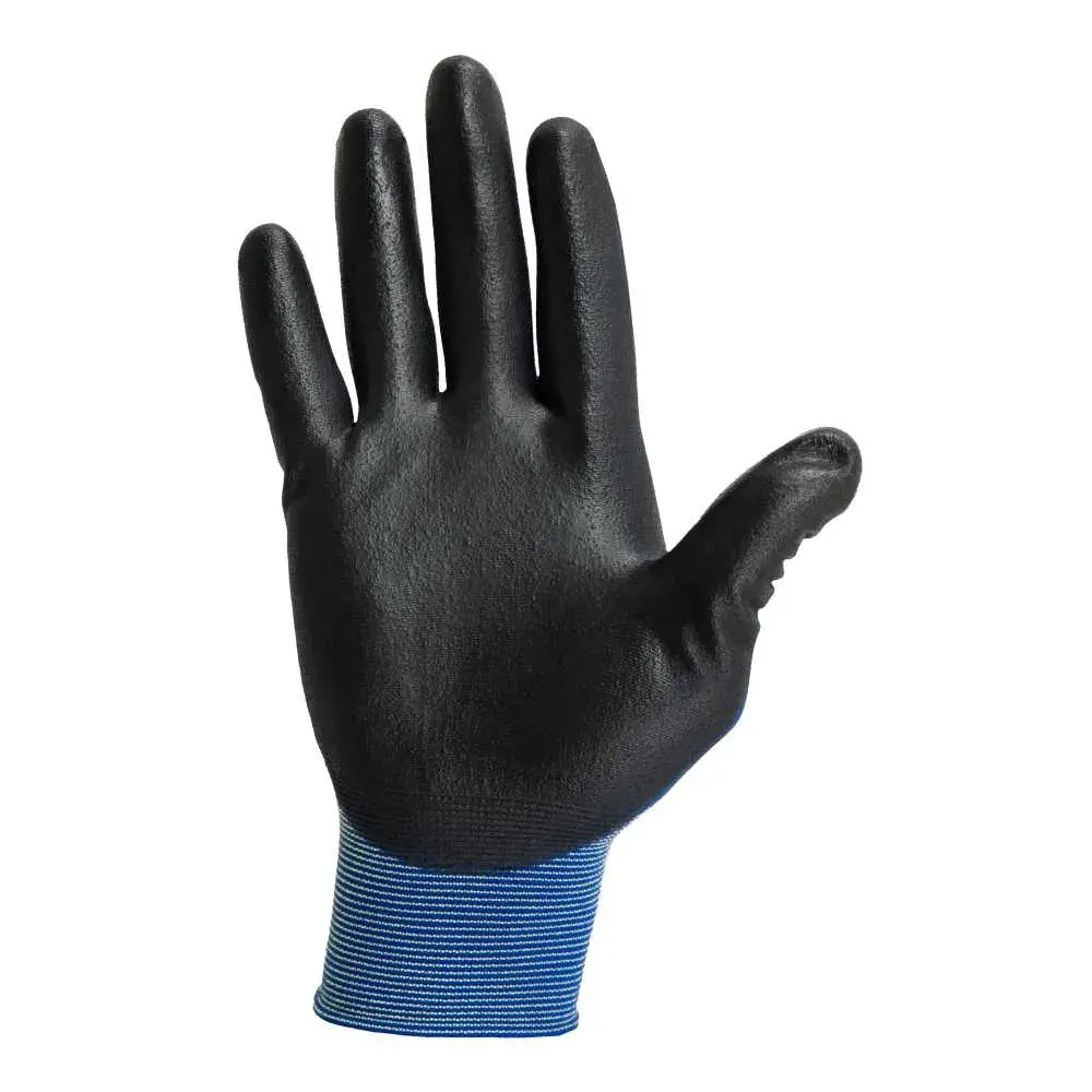 Mănuși de protecție mecanică impregnate în poliuretan, rezistente la impact, Renania New Blue Lite, culoarea negru