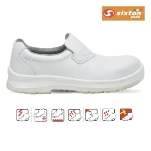 Pantofi de protecție cu bombeu compozit, din microfibră, Sixton Venezia, FO S2 SRC, culoarea alb