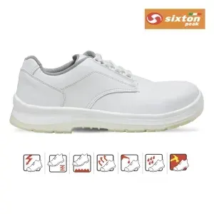 Pantofi de protecție cu bombeu compozit, din microfibră, Sixton Biella, FO S2 SRC, culoarea alb