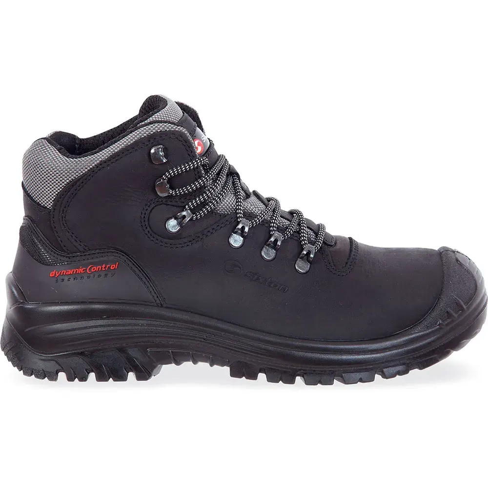 Bocanci de protecție cu bombeu compozit și lamelă metalică, Sixton Corvara, CI S3 SRC, culoarea negru