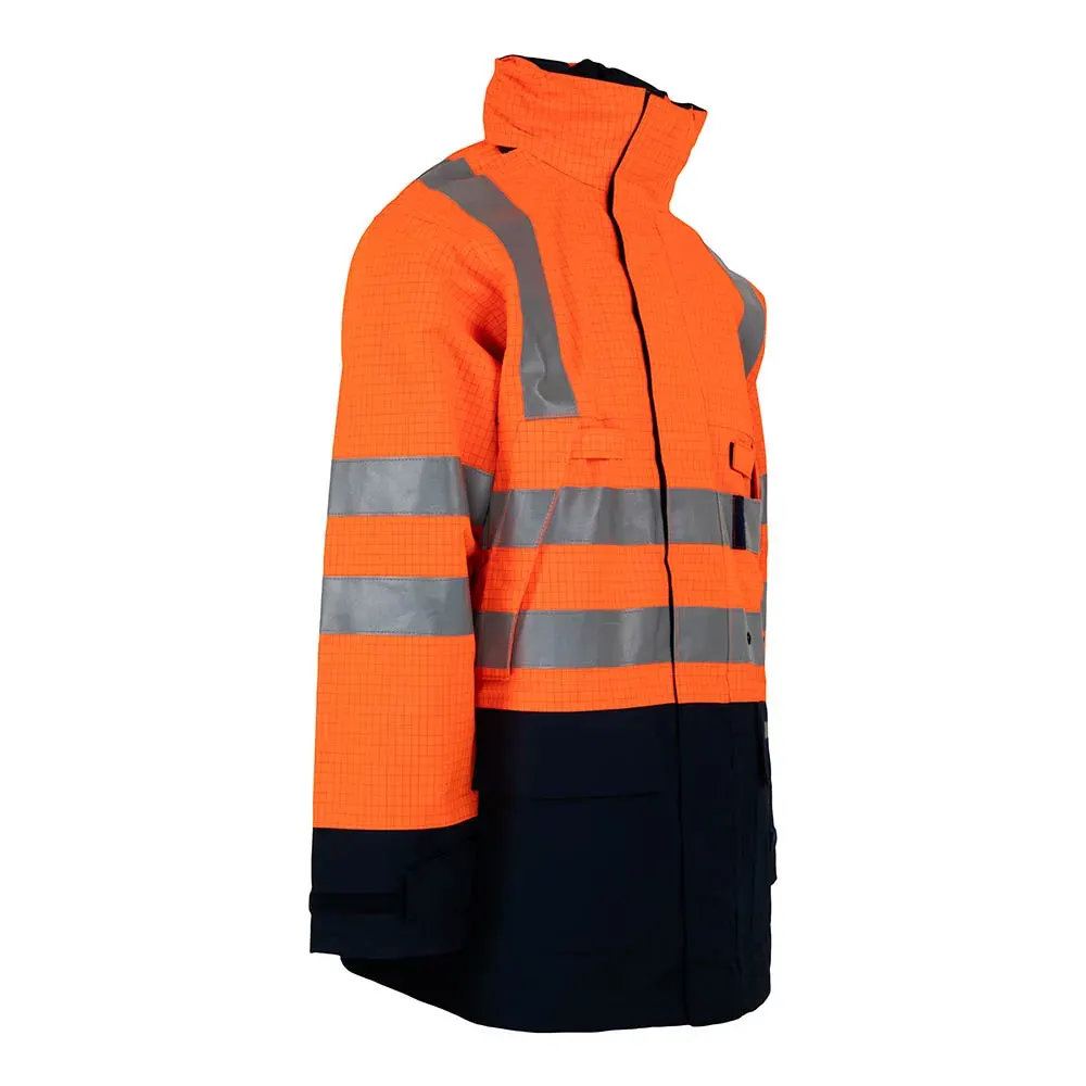 Jachetă de protectie multinorm Winseler, Sioen, din pvc, poliester și poliuretan, cu elemente reflectorizante, căptușit, Renania, culoarea galben