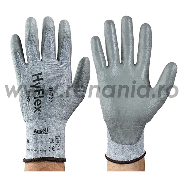 Manusi de protectie tehnologie INTERCEPT impregnate cu PU in palma, nivel 3 HYFLEX, art.C106 (11-727)