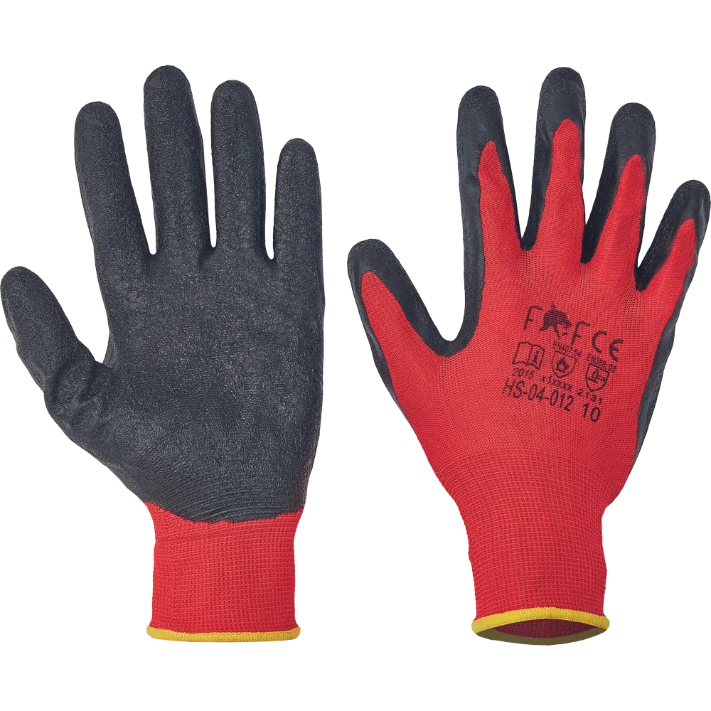 Mănuși de protecție din latex, rezistente la impact, Cerva Fridrich Hornbill Light, culoarea roșu