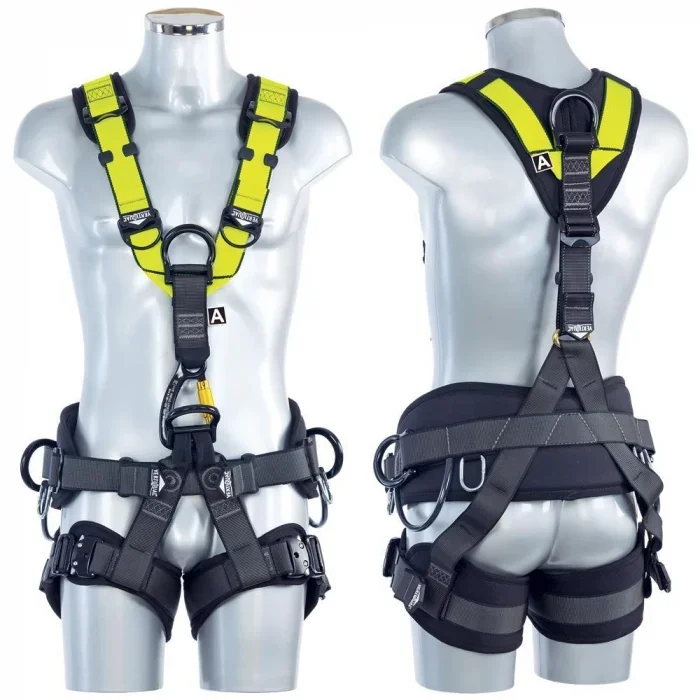 Centura alpinism utilitar multifunctională, culoarea galben portocaliu, Vertiqual AUTOMATIC V8 DISCOVERY