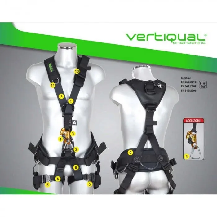 Centură multifuncțională Vertiqual GALAXY GENERATION 2 V86 EQUINOX, culoarea negru, alpinism utilitar, salvare